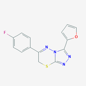 molecular formula C14H9FN4OS B274780 6-(4-fluorophenyl)-3-(furan-2-yl)-7H-[1,2,4]triazolo[3,4-b][1,3,4]thiadiazine 