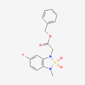 molecular formula C16H15FN2O4S B2747800 benzyl 2-(6-fluoro-3-methyl-2,2-dioxidobenzo[c][1,2,5]thiadiazol-1(3H)-yl)acetate CAS No. 2034544-13-1
