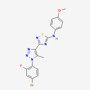 molecular formula C18H14BrFN6OS B2747802 Ethyl 4-[(4-chloro-2-methoxy-5-methylphenyl)amino]-8-methoxyquinoline-3-carboxylate CAS No. 1216985-46-4
