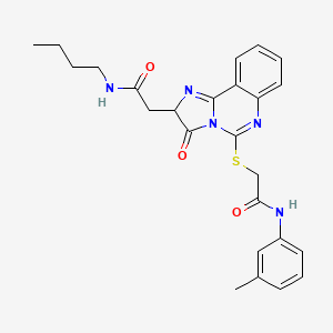 molecular formula C25H27N5O3S B2747811 2-({2-[2-(butylamino)-2-oxoethyl]-3-oxo-2,3-dihydroimidazo[1,2-c]quinazolin-5-yl}thio)-N-(3-methylphenyl)acetamide CAS No. 958943-16-3