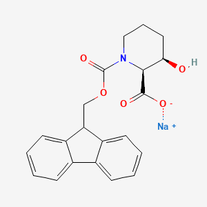molecular formula C21H20NNaO5 B2747815 Sodium;(2S,3R)-1-(9H-fluoren-9-ylmethoxycarbonyl)-3-hydroxypiperidine-2-carboxylate CAS No. 2243505-12-4