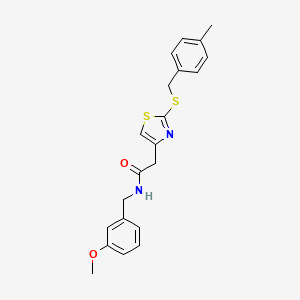 molecular formula C21H22N2O2S2 B2747816 N-(3-methoxybenzyl)-2-(2-((4-methylbenzyl)thio)thiazol-4-yl)acetamide CAS No. 941984-99-2