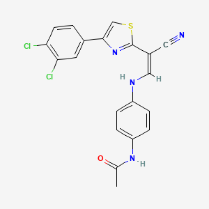 molecular formula C20H14Cl2N4OS B2747821 (Z)-N-(4-((2-cyano-2-(4-(3,4-dichlorophenyl)thiazol-2-yl)vinyl)amino)phenyl)acetamide CAS No. 1321666-50-5