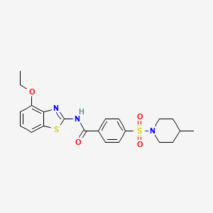 molecular formula C22H25N3O4S2 B2747822 N-(4-ethoxybenzo[d]thiazol-2-yl)-4-((4-methylpiperidin-1-yl)sulfonyl)benzamide CAS No. 501351-52-6