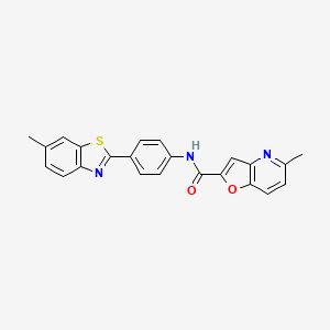 molecular formula C23H17N3O2S B2747825 5-methyl-N-(4-(6-methylbenzo[d]thiazol-2-yl)phenyl)furo[3,2-b]pyridine-2-carboxamide CAS No. 942005-47-2