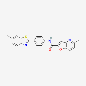 5-methyl-N-[4-(6-methyl-1,3-benzothiazol-2-yl)phenyl]furo[3,2-b]pyridine-2-carboxamide