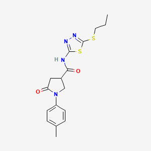 molecular formula C17H20N4O2S2 B2747831 5-oxo-N-(5-(propylthio)-1,3,4-thiadiazol-2-yl)-1-(p-tolyl)pyrrolidine-3-carboxamide CAS No. 888427-68-7