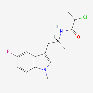 molecular formula C15H18ClFN2O B2747834 2-Chloro-N-[1-(5-fluoro-1-methylindol-3-yl)propan-2-yl]propanamide CAS No. 2411224-48-9