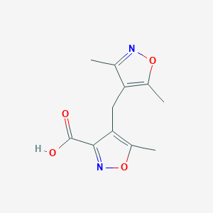 molecular formula C11H12N2O4 B2747835 4-(3,5-Dimethyl-isoxazol-4-ylmethyl)-5-methyl-isoxazole-3-carboxylic acid CAS No. 887679-11-0