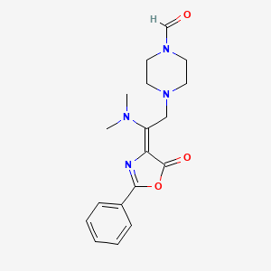 4-{2-(dimethylamino)-2-[5-oxo-2-phenyl-1,3-oxazol-4(5H)-yliden]ethyl}tetrahydro-1(2H)-pyrazinecarbaldehyde