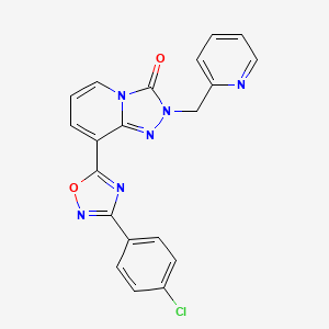 molecular formula C20H13ClN6O2 B2747843 8-(3-(4-chlorophenyl)-1,2,4-oxadiazol-5-yl)-2-(pyridin-2-ylmethyl)-[1,2,4]triazolo[4,3-a]pyridin-3(2H)-one CAS No. 1251692-65-5
