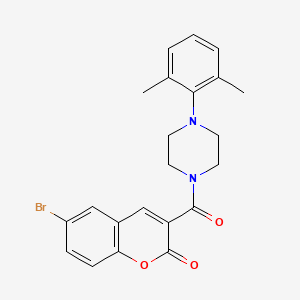 molecular formula C22H21BrN2O3 B2747844 6-Bromo-3-[4-(2,6-dimethylphenyl)piperazine-1-carbonyl]chromen-2-one CAS No. 694509-13-2