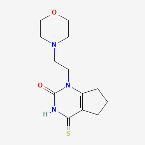molecular formula C13H19N3O2S B2747847 1-(2-morpholinoethyl)-4-thioxo-3,4,6,7-tetrahydro-1H-cyclopenta[d]pyrimidin-2(5H)-one CAS No. 920410-87-3
