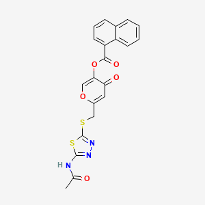 6-(((5-acetamido-1,3,4-thiadiazol-2-yl)thio)methyl)-4-oxo-4H-pyran-3-yl 1-naphthoate