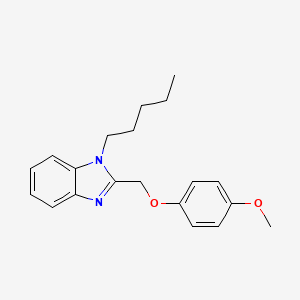 molecular formula C20H24N2O2 B2747852 2-((4-methoxyphenoxy)methyl)-1-pentyl-1H-benzo[d]imidazole CAS No. 443328-65-2