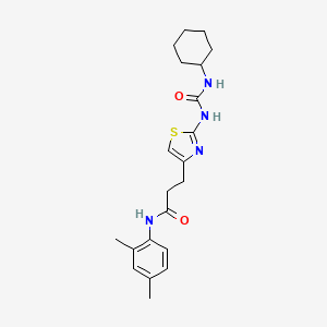 molecular formula C21H28N4O2S B2747856 3-(2-(3-环己基脲基)噻唑-4-基)-N-(2,4-二甲基苯基)丙酰胺 CAS No. 1091021-77-0