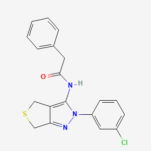 molecular formula C19H16ClN3OS B2747857 N-[2-(3-chlorophenyl)-4,6-dihydrothieno[3,4-c]pyrazol-3-yl]-2-phenylacetamide CAS No. 450341-03-4