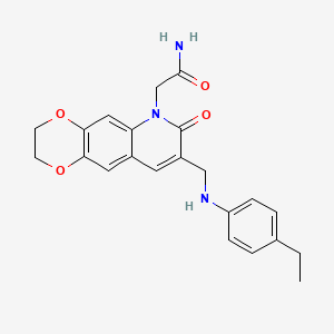 2-[8-[(4-ethylanilino)methyl]-7-oxo-2,3-dihydro-[1,4]dioxino[2,3-g]quinolin-6-yl]acetamide