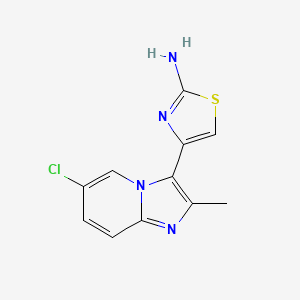 molecular formula C11H9ClN4S B2747863 4-(6-Chloro-2-methyl-imidazo[1,2-a]pyridin-3-yl)-thiazol-2-ylamine CAS No. 886507-31-9