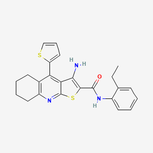 3-amino-N-(2-ethylphenyl)-4-(thiophen-2-yl)-5,6,7,8-tetrahydrothieno[2,3-b]quinoline-2-carboxamide