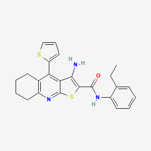 molecular formula C24H23N3OS2 B2747871 3-氨基-N-(2-乙基苯基)-4-(噻吩-2-基)-5,6,7,8-四氢噻吩并[2,3-b]喹啉-2-甲酰胺 CAS No. 383894-17-5