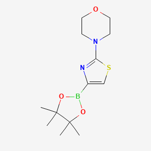 molecular formula C13H21BN2O3S B2747872 2-吗啉硫唑-4-硼酸脱水醇酯 CAS No. 1186115-52-5