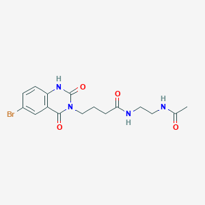 N-(2-acetamidoethyl)-4-(6-bromo-2,4-dioxo-1H-quinazolin-3-yl)butanamide