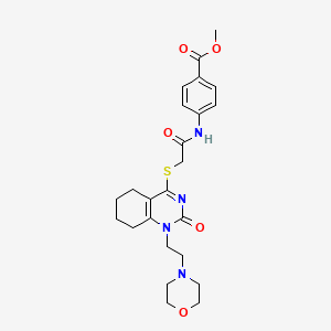molecular formula C24H30N4O5S B2747876 Methyl 4-(2-((1-(2-morpholinoethyl)-2-oxo-1,2,5,6,7,8-hexahydroquinazolin-4-yl)thio)acetamido)benzoate CAS No. 898435-24-0
