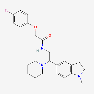 molecular formula C24H30FN3O2 B2747894 2-(4-fluorophenoxy)-N-(2-(1-methylindolin-5-yl)-2-(piperidin-1-yl)ethyl)acetamide CAS No. 922558-87-0