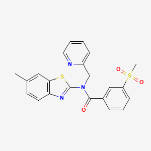 N-(6-methylbenzo[d]thiazol-2-yl)-3-(methylsulfonyl)-N-(pyridin-2-ylmethyl)benzamide