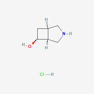 molecular formula C6H12ClNO B2747913 左旋-(1R,5S,6S)-3-氮杂双环[3.2.0]庚烷-6-醇盐酸盐 CAS No. 2089246-00-2