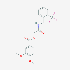 molecular formula C19H18F3NO5 B2747915 2-Oxo-2-((2-(trifluoromethyl)benzyl)amino)ethyl 3,4-dimethoxybenzoate CAS No. 1638707-76-2