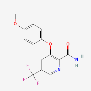 3-(4-Methoxyphenoxy)-5-(trifluoromethyl)-2-pyridinecarboxamide