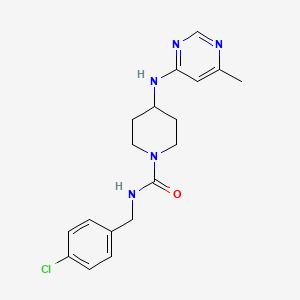molecular formula C18H22ClN5O B2747947 N-[(4-Chlorophenyl)methyl]-4-[(6-methylpyrimidin-4-yl)amino]piperidine-1-carboxamide CAS No. 2415463-94-2