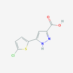molecular formula C8H5ClN2O2S B2747948 5-(5-Chloro-thiophen-2-yl)-2H-pyrazole-3-carboxylic acid CAS No. 1188375-25-8