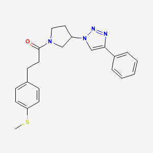 3-(4-(methylthio)phenyl)-1-(3-(4-phenyl-1H-1,2,3-triazol-1-yl)pyrrolidin-1-yl)propan-1-one