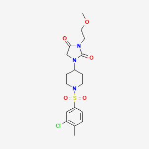 1-(1-((3-Chloro-4-methylphenyl)sulfonyl)piperidin-4-yl)-3-(2-methoxyethyl)imidazolidine-2,4-dione