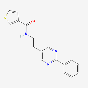 molecular formula C17H15N3OS B2747962 N-(2-(2-苯基嘧啶-5-基)乙基)噻吩-3-基甲酰胺 CAS No. 2034603-73-9