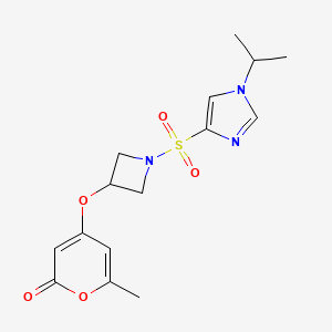 4-((1-((1-isopropyl-1H-imidazol-4-yl)sulfonyl)azetidin-3-yl)oxy)-6-methyl-2H-pyran-2-one