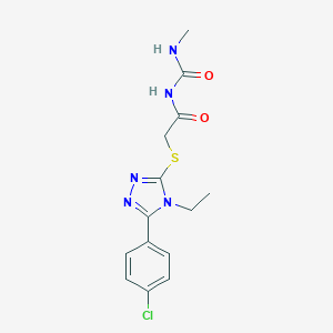2-[[5-(4-chlorophenyl)-4-ethyl-1,2,4-triazol-3-yl]sulfanyl]-N-(methylcarbamoyl)acetamide