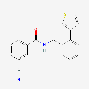 3-cyano-N-(2-(thiophen-3-yl)benzyl)benzamide