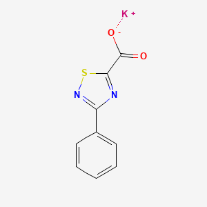 molecular formula C9H5KN2O2S B2747978 硫酸钾3-苯基-1,2,4-噁二唑-5-基甲酸盐 CAS No. 2137658-96-7