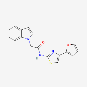 molecular formula C17H13N3O2S B2747988 N-(4-(furan-2-yl)thiazol-2-yl)-2-(1H-indol-1-yl)acetamide CAS No. 1206993-11-4