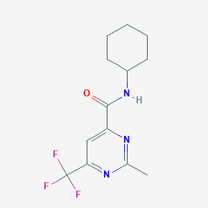 molecular formula C13H16F3N3O B2747992 N-Cyclohexyl-2-methyl-6-(trifluoromethyl)pyrimidine-4-carboxamide CAS No. 2415456-73-2