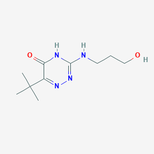 6-Tert-butyl-3-[(3-hydroxypropyl)amino]-1,2,4-triazin-5-ol