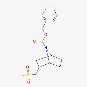 molecular formula C15H18FNO4S B2748008 Benzyl 2-(fluorosulfonylmethyl)-7-azabicyclo[2.2.1]heptane-7-carboxylate CAS No. 2305290-51-9