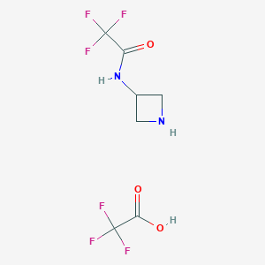 molecular formula C7H8F6N2O3 B2748014 N-(Azetidin-3-yl)-2,2,2-trifluoroacetamide;2,2,2-trifluoroacetic acid CAS No. 2241141-48-8
