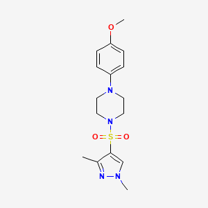 molecular formula C16H22N4O3S B2748017 1-((1,3-dimethyl-1H-pyrazol-4-yl)sulfonyl)-4-(4-methoxyphenyl)piperazine CAS No. 898060-68-9