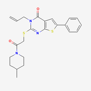 2-[2-(4-Methylpiperidin-1-yl)-2-oxoethyl]sulfanyl-6-phenyl-3-prop-2-enylthieno[2,3-d]pyrimidin-4-one