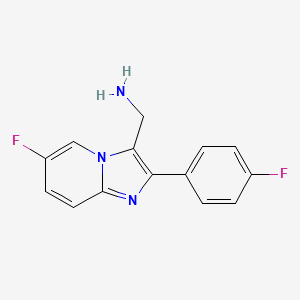 molecular formula C14H11F2N3 B2748021 [6-Fluoro-2-(4-fluorophenyl)imidazo[1,2-a]pyridin-3-yl]methanamine CAS No. 1216069-10-1